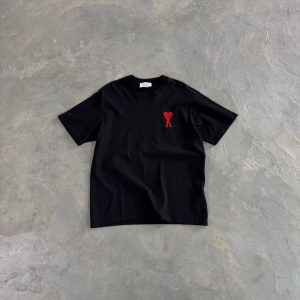 AMI Paris Ami De Cœur Logo-Embroidered T-Shirt