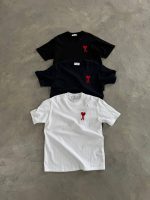 AMI Paris Ami De Cœur Logo-Embroidered T-Shirt - Image 3