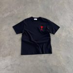 AMI Paris Ami De Cœur Logo-Embroidered T-Shirt - Image 2